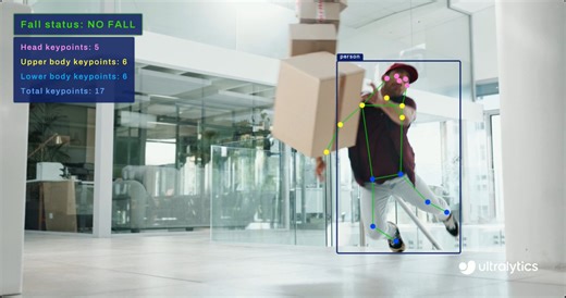 Detect worker falls in real time with Ultralytics YOLO26! 📦Combine object detection and pose estimation to identify when a person carrying luggage boxes falls, helping logistics teams improve warehouse safety and respond faster to incidents.Get started ➡️ https://t.co/gWAPJNMIdl#Ultralytics #YOLO26 #AI #Logistics #WorkplaceSafety