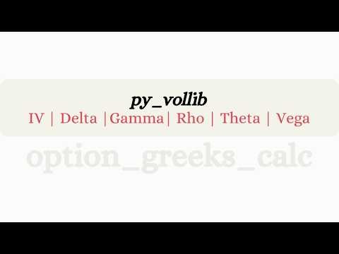 Option Greeks Calculator in Python