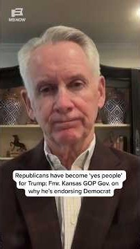 Republicans have become 'yes people' for Trump: Fmr. Kansas GOP Gov. on why he's endorsing Democrat