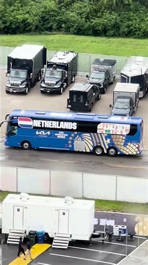 Netherlands national team arrives at Kansas City Stadium before World Cup match