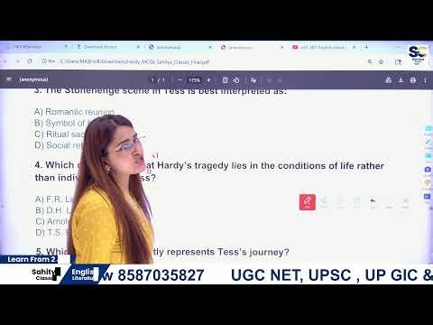 Victorian Novelist Thomas Hardy Complete One Shot Class By Dr. Diksha Tripathi Mam