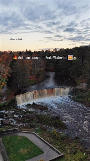 Autumn Sunset at Keila Waterfall ⛰️🍂 #Nature_of_Estonia #Sunset #Keila #KeilaJoa #KeilaWaterfall