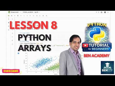 Python for beginners - Lesson 8: Learn Arrays in Python (Lists) | Indexing, append, len, insert, etc