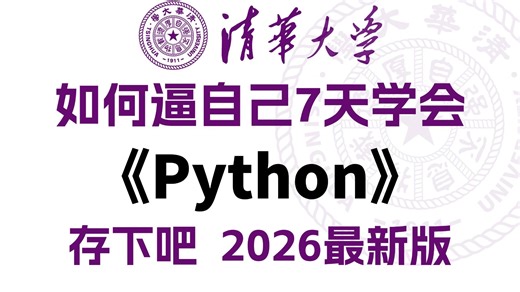 【2026版Python教程】目前B站最完整的Python零基础全套教程，整整300集，七天就能从小白到大神！少走99%的弯路！存下吧！学不会我退出IT圈！
