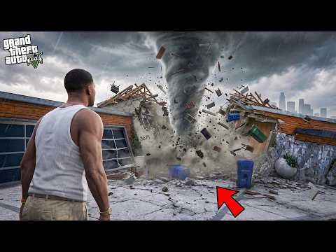 Franklin Survive The Biggest Tornado In His House ! (GTA 5 Mods)
