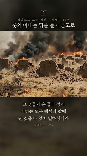 롯의 아내는 뒤를 돌아 본고로 · 창세기 19:26 #shorts