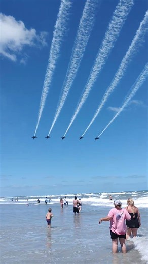 The US Navy Blue Angels performing at the Cocoa Beach Air Show 2026