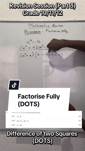 Master Algebra: Fully Factorise Using DOTS