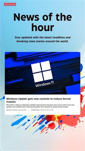 Breaking News: Windows Update gets new controls to reduce forced restarts #windows