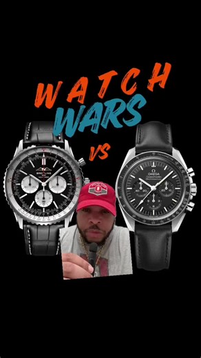This episode of Watch Wars: Breitling Navitimer vs Omega Speedmaster Professional. If you could only own one chronograph for life, are you choosing the watch of the skies or the watch of space? #watchtok #breitling #omega #watchlover #watchwars