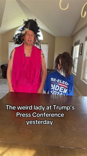 The weird lady at Trump’s Press Conference yesterday. | press conference