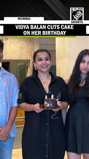 Bollywood actor Vidya Balan cuts cake as she celebrates her birthday