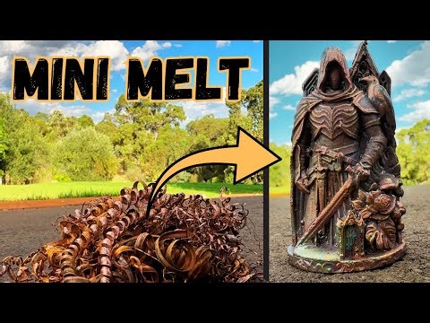 Solid Swarf Statue - Pure Copper - ASMR Metal Shredding - Dark Fantasy Mini Melt