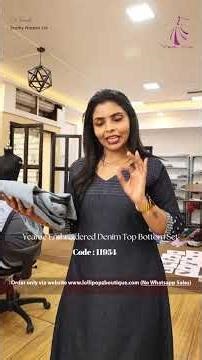 Yeame Embroidered Denim Top Bottom Set Code 11954