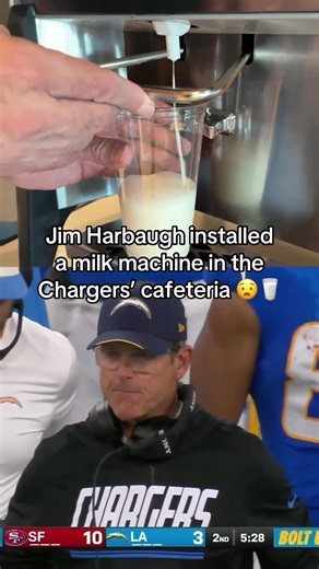 New upgrade in the #Chargers cafeteria 😅 #milk #nfl #football #espnsocial