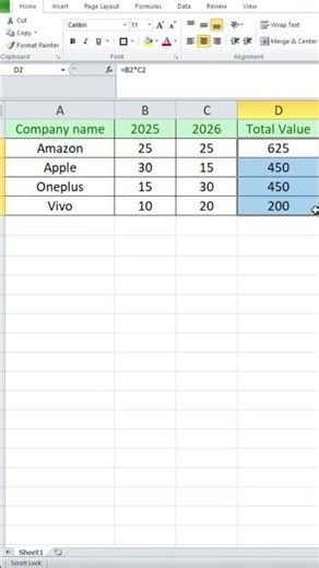 Excel Multiplication formula tricks How to multiply 2 values in Excel #microsoftexcel #excel