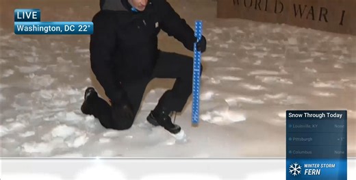 Winter Storm Fern hit Washington, D.C., on Sunday. Meteorologist Paul Goodloe provides an on-the-ground look at current conditions in the area: | The Weather Channel