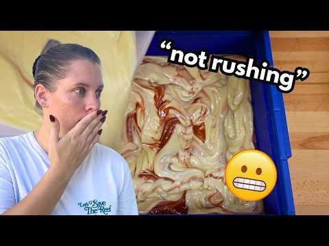 We're not rushing this soap, but we are going quickly...