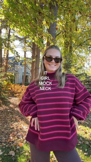 Obsessed!!! I’m wearing a size medium and it’s the perfect oversized fit! @American Eagle 🩷#mockneck #sweatshirt #mocknecksweater #americaneagle