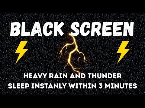 🔴 Heavy Rain and Thunder Sounds for Sleeping - Black Screen | Perfect Thunderstorm for Rest, Live