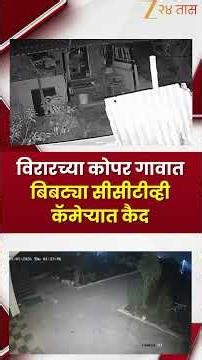 Virar Leopard CCTV Video | विरारच्या कोपर गावात बिबट्या सीसीटीव्ही कॅमेऱ्यात कैद | Zee 24 Taas