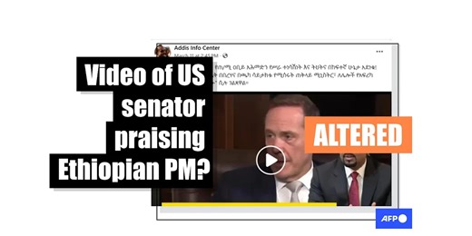 Doctored video misidentifies US senator and fabricates praise for Ethiopian leader