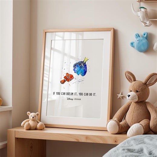 Finding Nemo Wall Art – Minimalist Watercolour Art – Nursery Print – Movie Poster – Quote - Physical Item #49 - Etsy