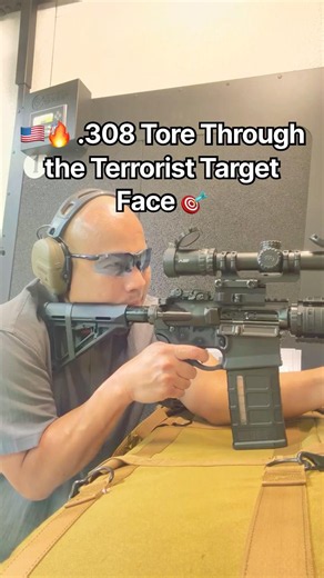 .308 Tore Through the Terrorist Target Face 🎯