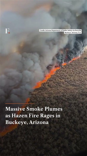 Massive Hazen Fire Rages Near Buckeye, Helicopter Footage Shows Towering Smoke | N18G