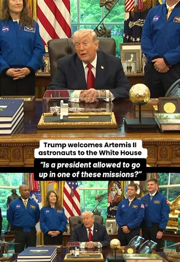 President Trump welcomed the Artemis II astronauts to the White House on Wednesday after their record-breaking mission around the moon, praising the crew for their