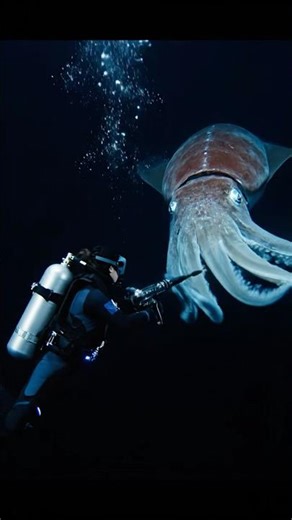 How Giant Squid Fight Each Other in the Deep Sea #octopus #ocean #titan #ytshorts #shortsfeed #short