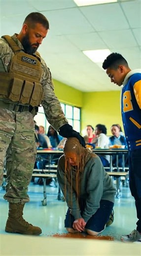 I survived 18 months of war only to find seniors pouring milk over my daughter’s head. “Your daddy abandoned you!” the bully mocked while teachers looked away. They didn't know I brought my entire platoon home with me. I tapped my radio: “Miller, bring the boys in.” As the cafeteria doors kicked open, the bully’s face turned white… Chapter 1: The Homecoming The wheels of the C-130 screeched against the tarmac, a sound that usually signaled the end of a mission, but this time, it signaled the beg