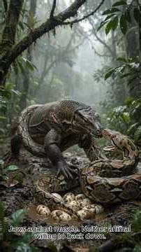 Brave mother lizard stops python from eating her eggs #wildlife #nature