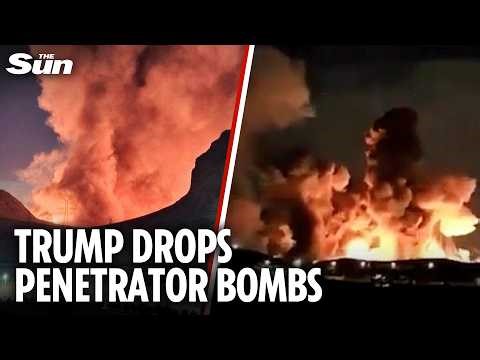 Moment bunker buster bombs blow up Isfahan ammo depot in large-scale US attack on Iran