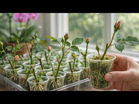 Propagation of roses in a moist moss environment / 100% success rate
