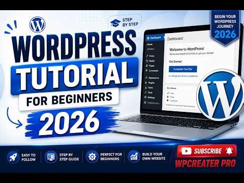 WordPress Tutorial for Beginners 2026 | Complete WordPress Course Step by Step 🔥