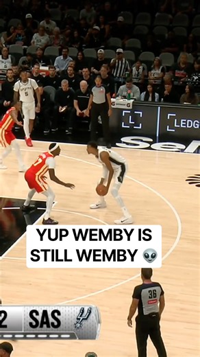 Wemby gets his first preseason bucket 👽