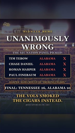 SEC Nation Picked Alabama UNANIMOUSLY — Tennessee Made Them Pay 😂