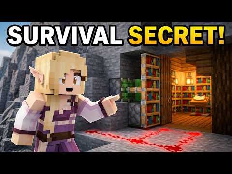 Minecraft Fantasy Builds: Hidden Mountain Door + Secret Library! 📚