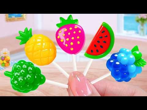 💖 Lovely Fruit Lollipops 🍭 Colorful Mini Candy Making | Sweet Baking