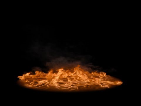 Fire Flames on Ground Surface - Dark Cinematic Fire Background 4k