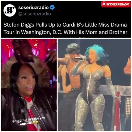 STEFON DIGGS STEPS OUT WITH MOM & BROTHER FOR CARDI B'S LITTLE MISS DRAMA TOUR IN WASHINGTON, D.C!