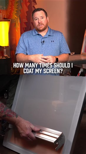 How do you know how many coats your screen needs? It depends on your emulsion and mesh count. High-solids emulsions (like 50%) leave more behind with fewer passes. Lower solids? More water = more coats to build up thickness. 💡 For example: • Use a sharp edge 1x1 on 156 mesh for fine halftones • Use a rounded edge 1x1 on lower mesh for bold block prints • Target 10–20% EOM for consistent stencil build In this clip, Kevin from Chromaline breaks it down. Want the full Q&A? 🎥 Link in bio #ScreenPr