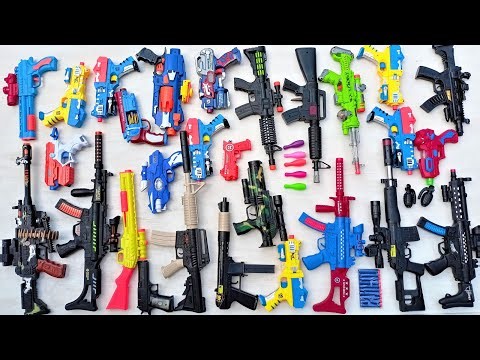 NERF WAR Sniper Guns and GEL BLASTER GUN AK47 Gun M16 Sniper Gun Shotgun Granade Cobra gun Pistol