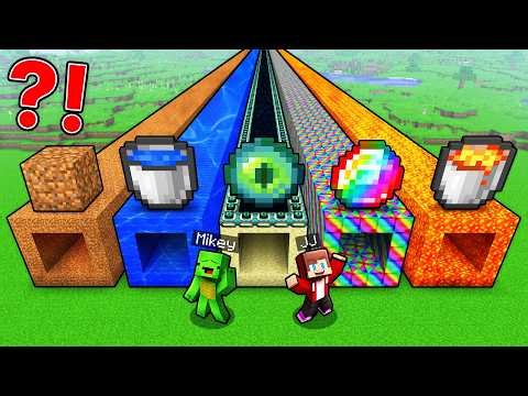 Mikey and JJ Select the Right TUNNEL in Minecraft (Maizen)