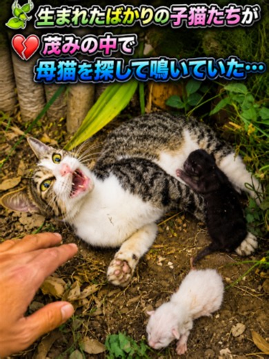 こんなに警戒心の強い母猫に出会ったことはありますか？🥺 #保護猫 #猫動画 #黒猫