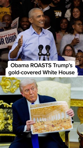 Obama ROASTS Trump's gold-covered White House