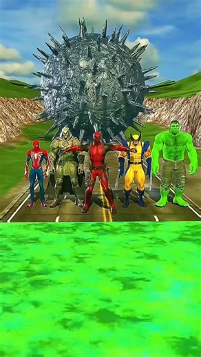 "Hulk vs Giant Spiky Ball! 😱 Who Will Survive?"#ViralShorts #actiongaming #TrendingShorts #marvel