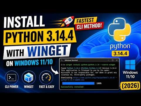 Install Python 3.14.4 with Winget on Windows 11/10 🚀 Fastest CLI Method (2026)
