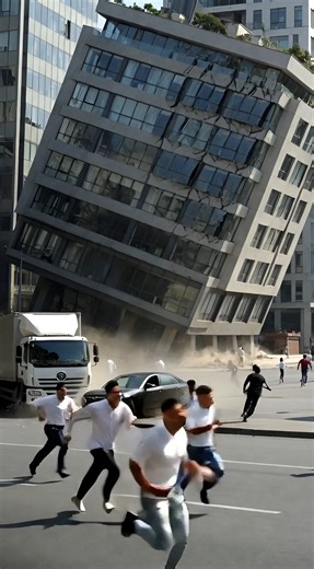 Terrifying City Disaster Caught on Camera😱 #cityscene #realisticvideo #shockingscene #viralvideo #trending #aiart | Building Collapse